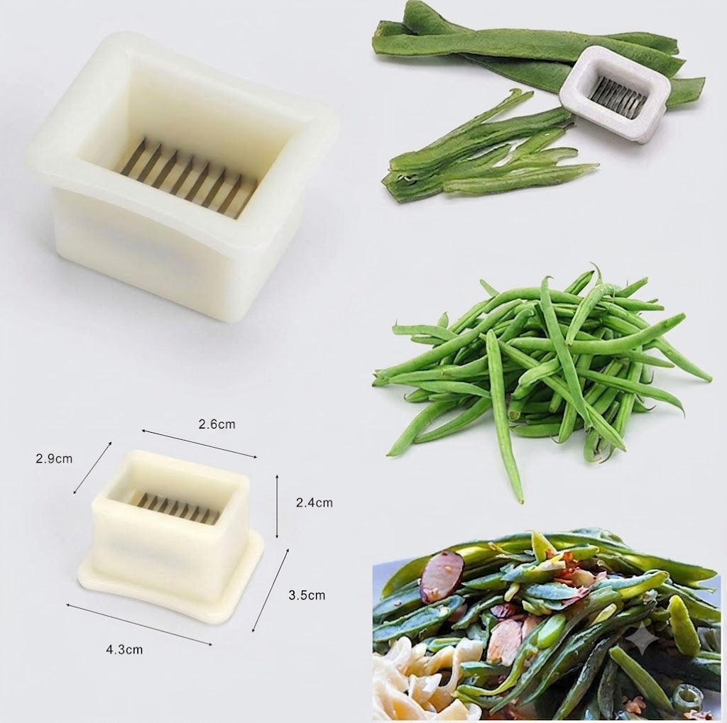 Green Bean Frencher Tool Stainless Steel French Bean Slicer Cutter Vegetable String Remover Kitchen Preparation Tool for Green Beans
