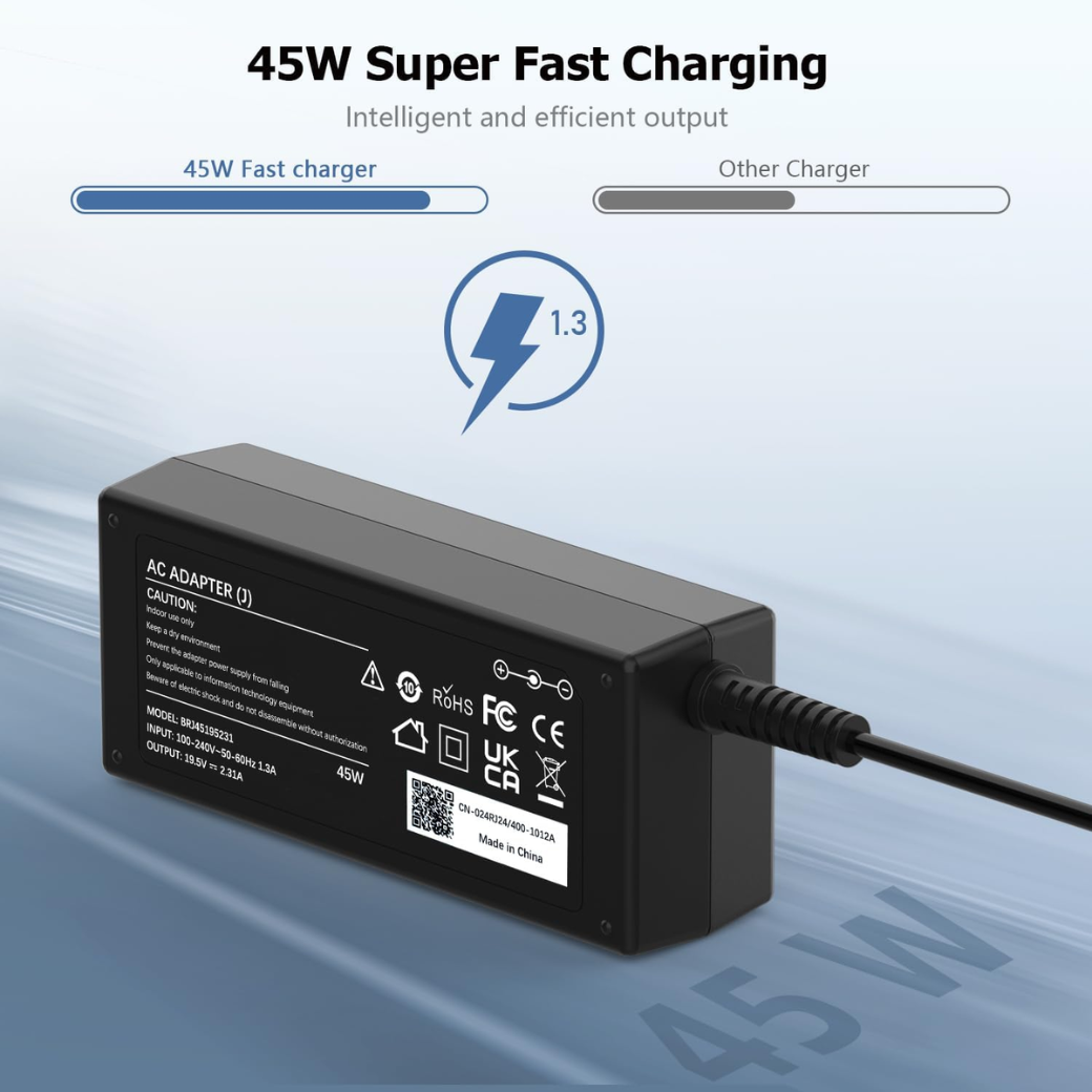 45W Laptop Charger for HP Pavilion, EliteBook & ProBook
