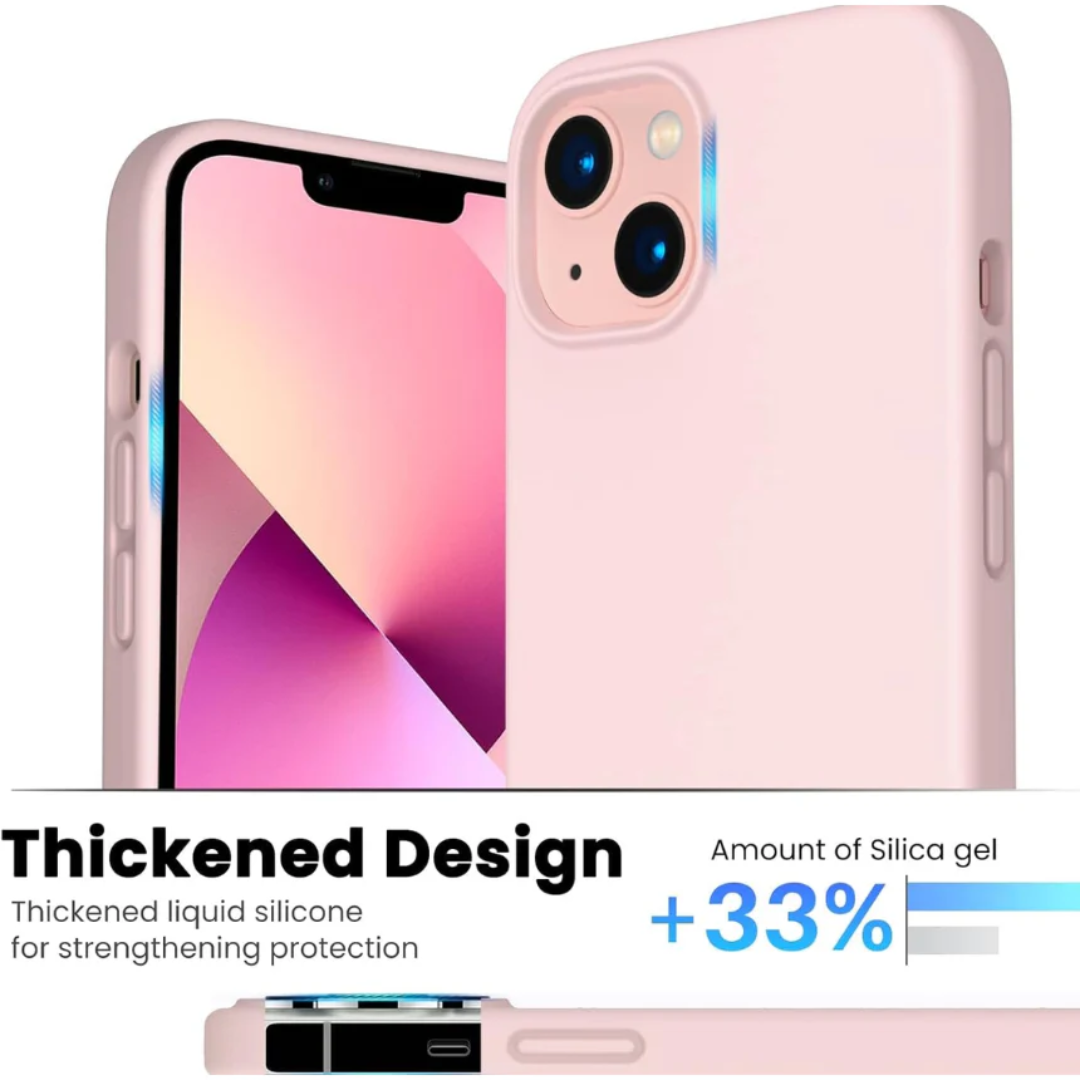 Liquid Silicone Designed for iPhone 13 Case Soft Gel Rubber Protective Cover Shockproof Anti-Slip Slim Phone Case