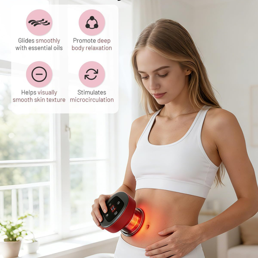 Aokitec 7-in-1 Electric Cupping Machine – Wireless Heated Body Massager with Red Light & Gua Sha for Muscle Relief