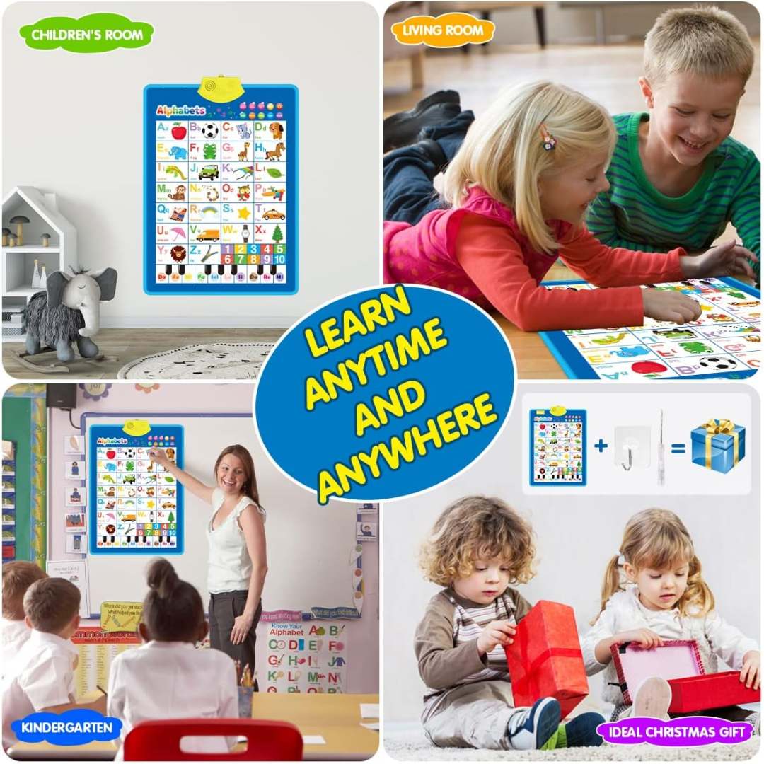 Talking Alphabet Wall Chart for Kids – Interactive Electronic ABC Learning Poster with Music & Piano Sounds (Ages 2–6)