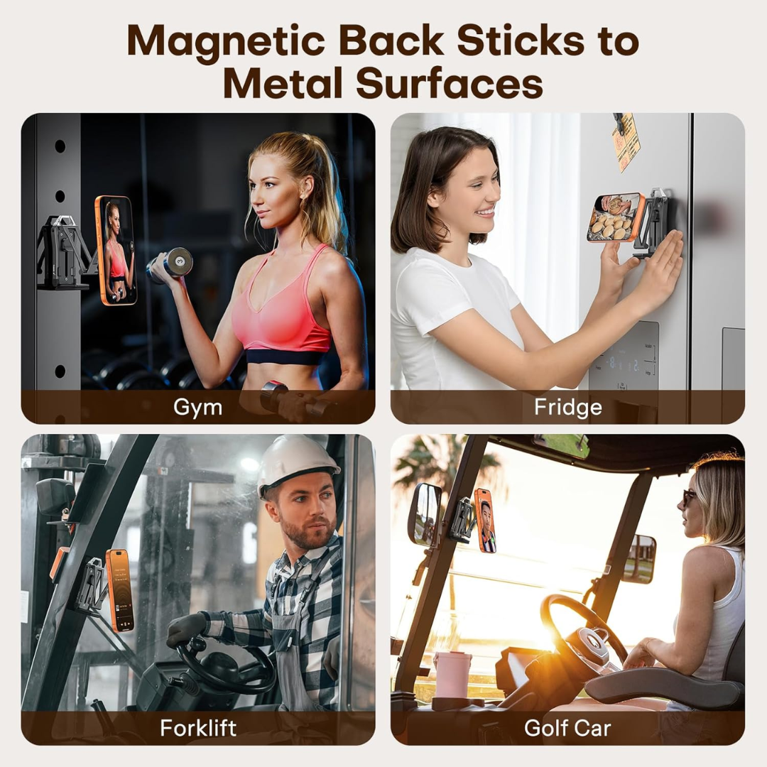 OMOTON TP02 360° Rotating MagSafe Tripod Stand | Ultralight 158g Aluminum Magnetic Phone Holder for iPhone 17/16/15/14 Pro Max – Vlog, Gym & Travel Accessory (Black)