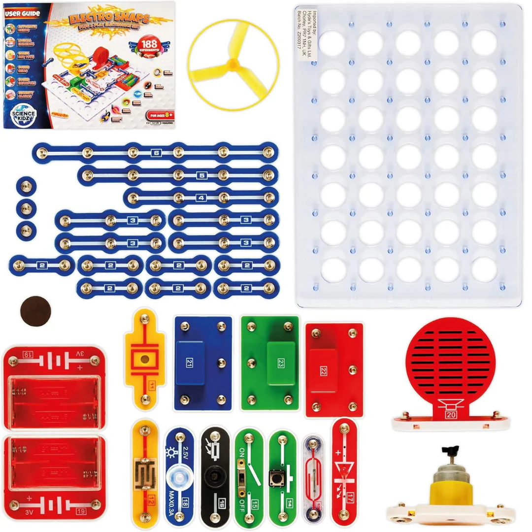 Science Kidz Electronics Kit 188 – STEM Electric Circuits Set for Kids (Ages 5–10)