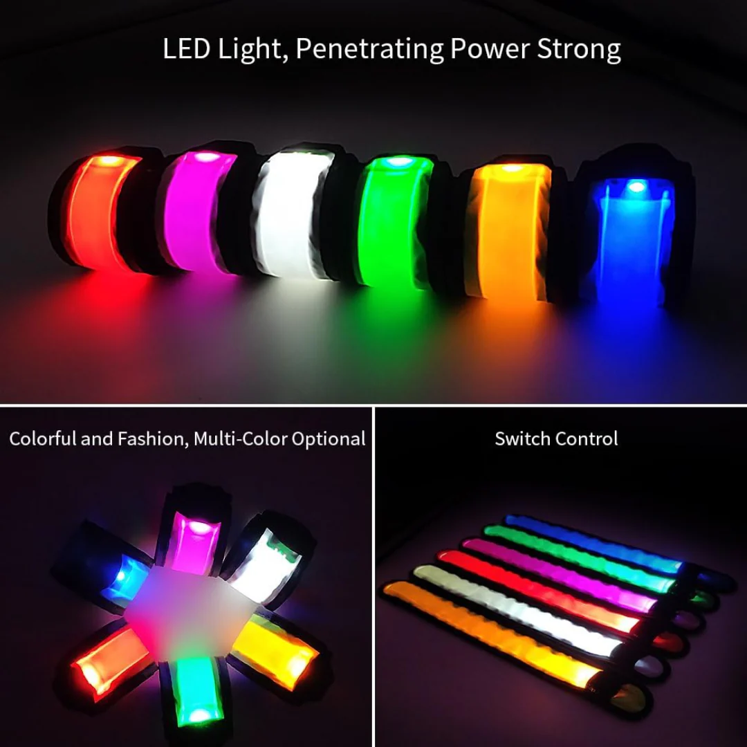 Esonstyle Pack of 6 LED Slap Bracelets – Light Up Safety Wrist Bands for Running, Cycling & Outdoor Sports