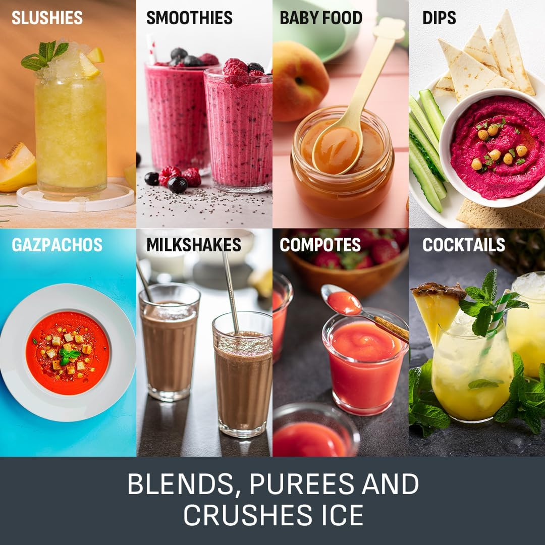 Tefal Blendforce II Blender BL420840, 600W, 2L Jug, 2 Speeds + Pulse, Ice Crush Smoothie Maker, Black