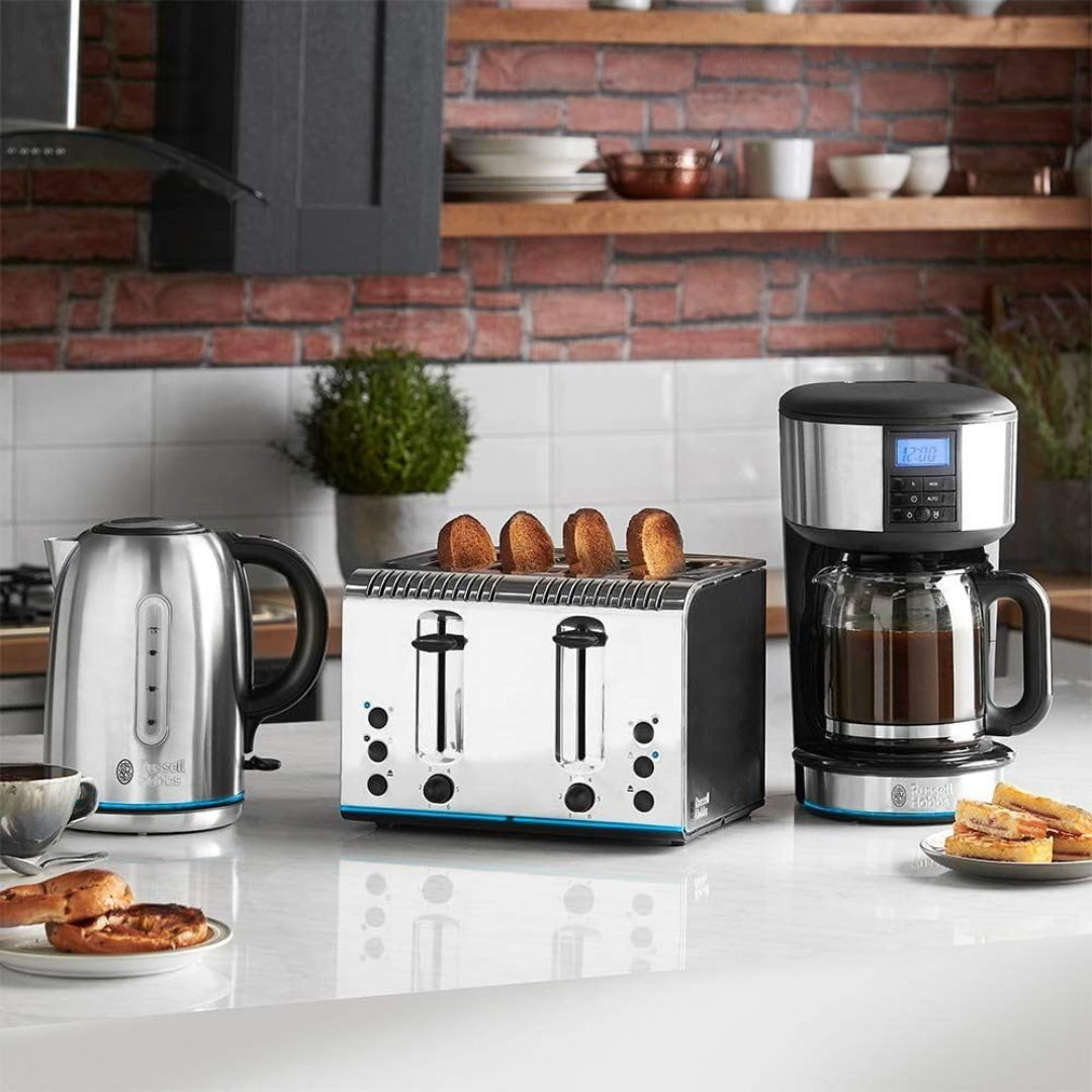 Russell Hobbs 1.7L Stainless Steel Cordless Kettle 20460, 3KW Fast Boil, Quiet Operation, Anti-Scale Filter & Perfect Pour Spout