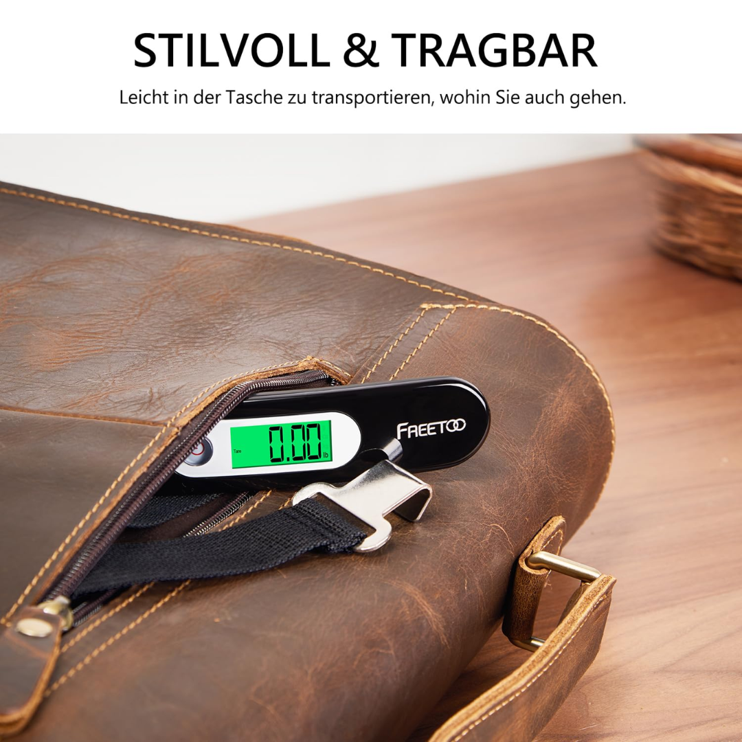 FREETOO Digital Portable Luggage Scale, 50kg/110lb Capacity with Tare Function, Multi-Unit Travel Weight Scale for Travel, Home & Outdoor Use