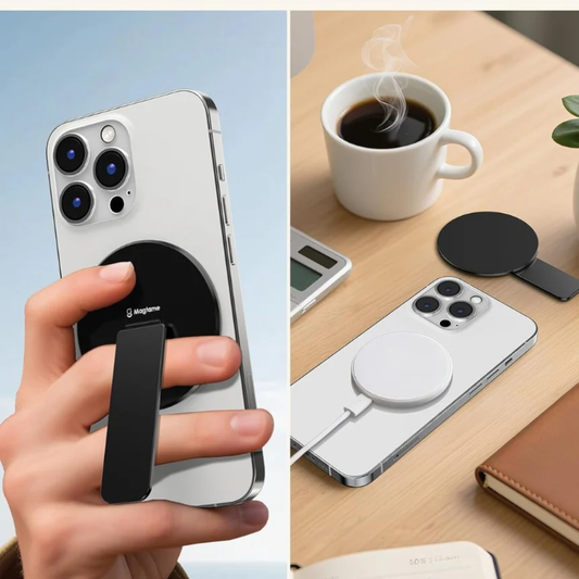 Magnetic Phone Stand, Phone Holder with Kickstand, 3 in 1 Metal Holder for Hand,Compatible with iPhone 12/13/14/15/16 Series,Black
