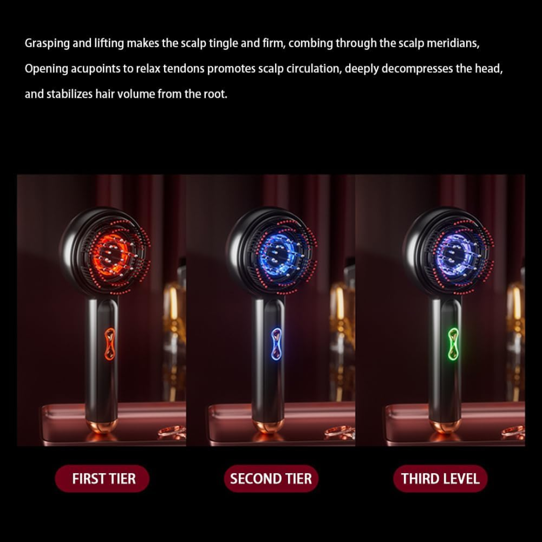 Red Light Scalp Massager Comb – Microcurrent Electric Hair Growth & Oil Applicator Brush