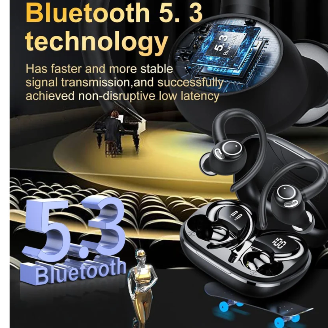 Bluetooth 5.3 Headphones, Wireless Over-Ear Stereo Headset with Deep Bass, HD Sound & Long Battery Life