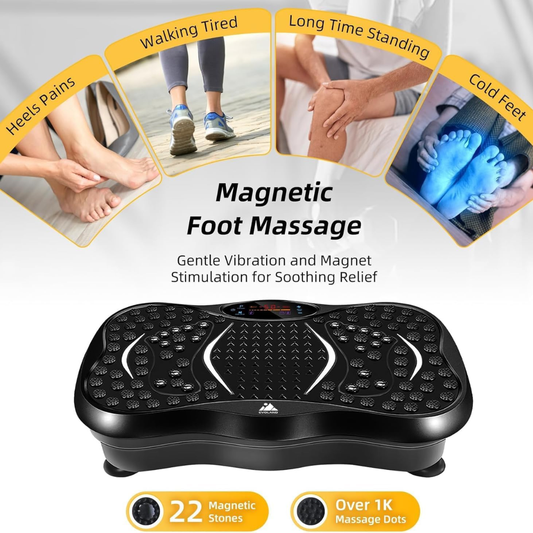 EVOLAND Vibration Plate – Fitness Trainer with Bluetooth & Resistance Bands