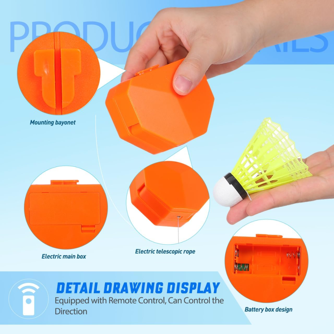 Abaodam Portable Badminton Trainer – Automatic Rebound Self Practice Training Kit for Indoor & Home Use
