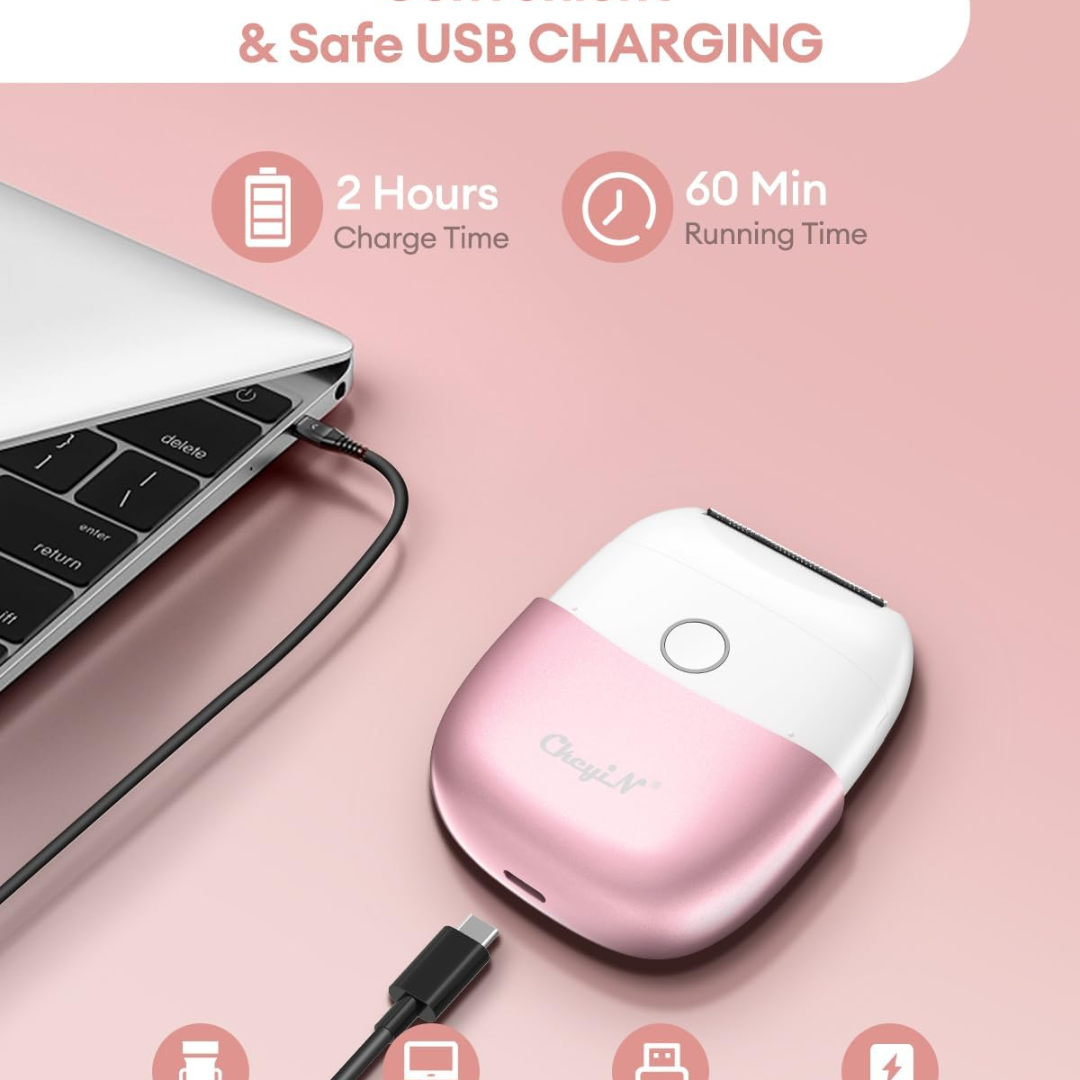 CkeyiN 3-in-1 Women’s Electric Shaver – Rechargeable Waterproof Bikini & Body Hair Trimmer