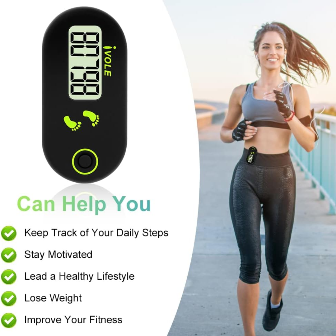 Flintronic Mini 3D Walking Pedometer – Portable Step Counter with Clip & Lanyard for Kids, Adults & Seniors