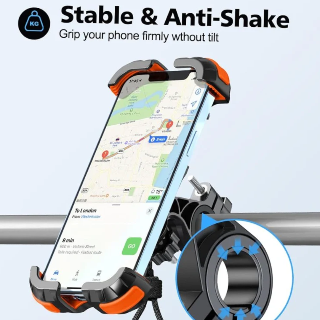 Bike Phone Holder, [Secure Lock] 8S Quick Install Anti-fall Motorbike Phone Holder, 360° Rotating Bike Phone Mount for 4.7”-6.8” Mobile Phones, Cycling Bikes Stand Fits Mountain/Scooter/Dirt
