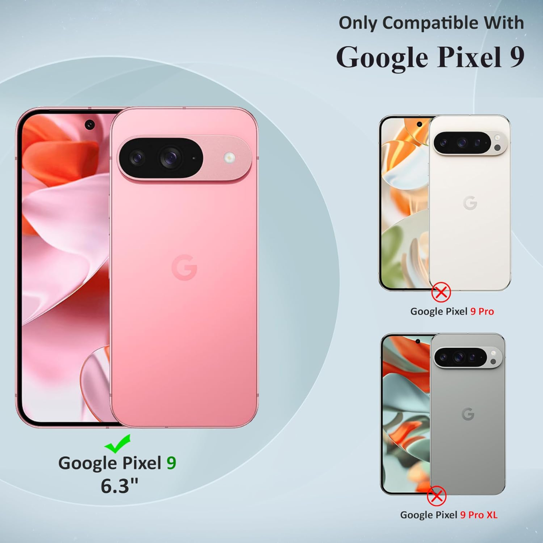 Tentoki Clear Case for Google Pixel 9/9 Pro, 3in1 with 1 Phone Case +2 Screen Protector Tempered Glass,TPU Ultra-Slim Shockproof Protective Case Cover, Prevents Yellowing Film, Transparent