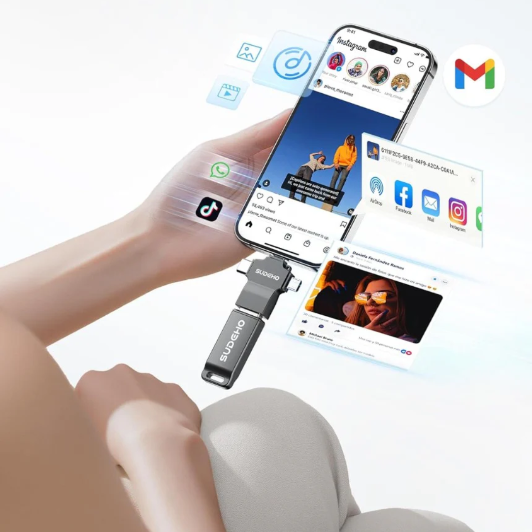 MFi Certified USB Stick 128GB for iPhone, 4-in-1 Flash Drive with USB 3.0 High-Speed, Multi-Device Memory Stick for iPhone/iPad/Android/PC/Mac, Easily Back Up Photos