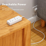 2 Way Extension Lead - Compact Corner Power Socket for Small Spaces
