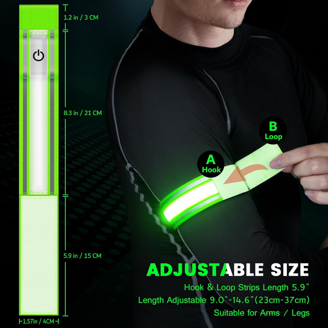 Fokia Kunbio LED Running Armband – Rechargeable Reflective Night Safety Light
