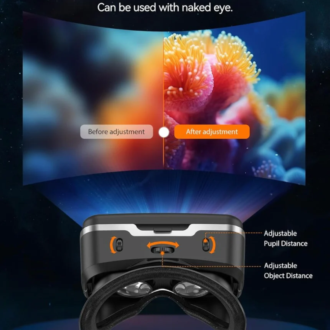TECKNET VR Headset for Phone with Controller, Virtual Reality Headsets with HD 110°FOV Anti-Blue Light Lenses & Adjustable Gears, 3D VR Headset for Kids Compatible iPhone Samsung Android 4.7-7.2