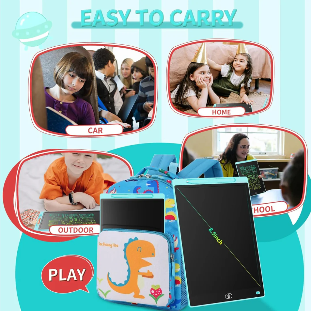 2 Pack LCD Writing Tablet 8.5 Inch – Portable Erasable Drawing & Writing Board for Kids Boys & Girls (Blue & Pink)