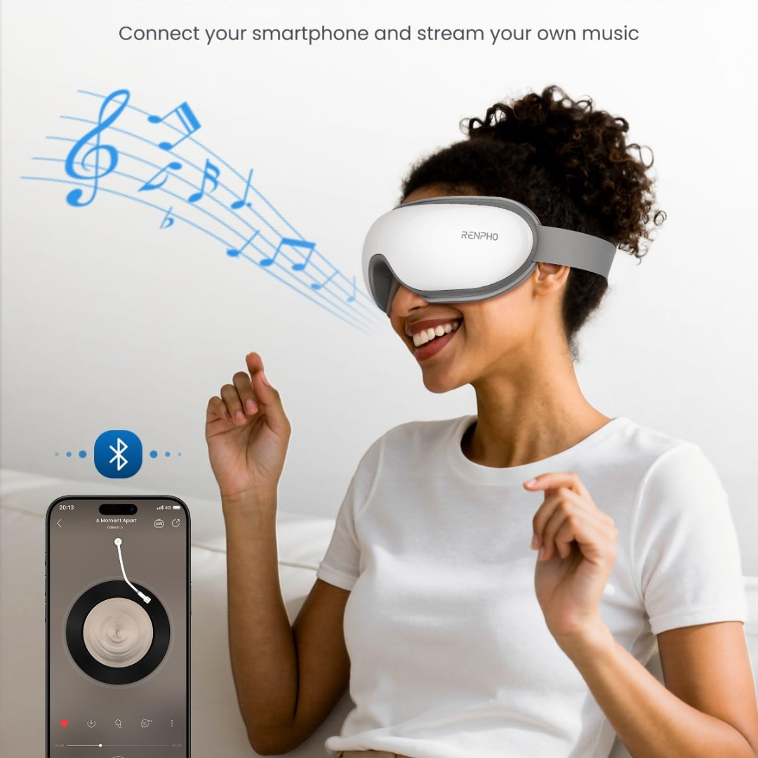 RENPHO Heated Eye Massager with Bluetooth Music for Migraine Relief & Better Sleep