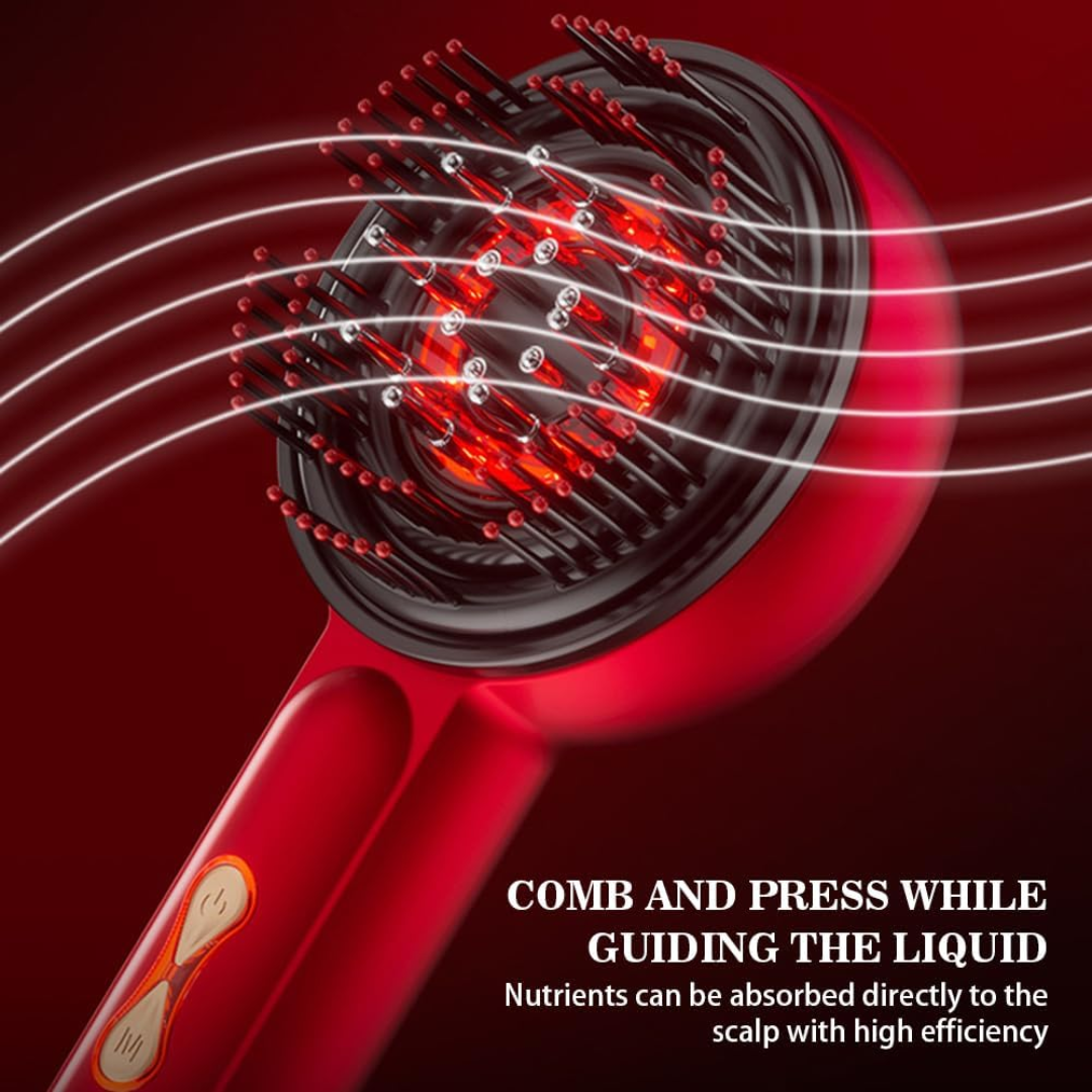 Red Light Scalp Massager Comb – Microcurrent Electric Hair Growth & Oil Applicator Brush