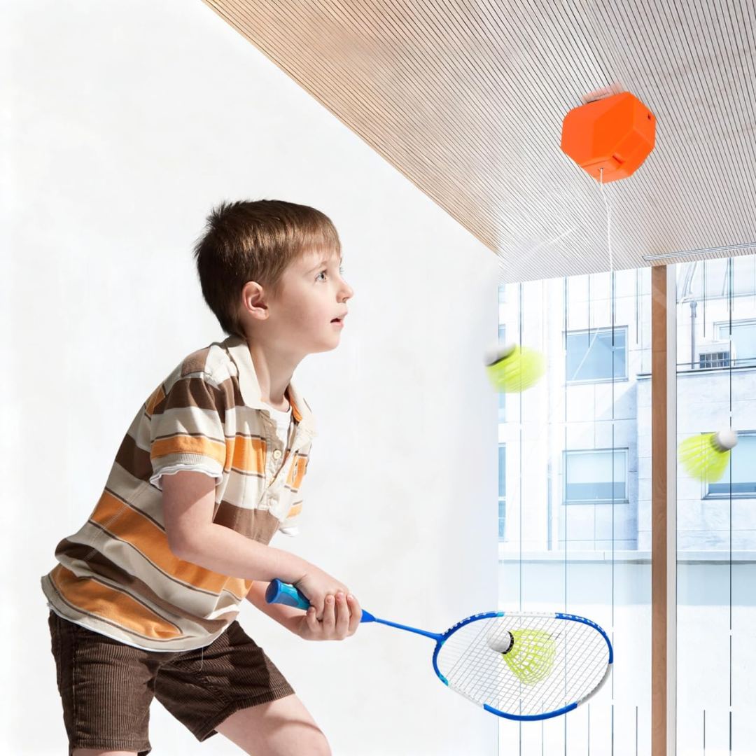 Abaodam Portable Badminton Trainer – Automatic Rebound Self Practice Training Kit for Indoor & Home Use
