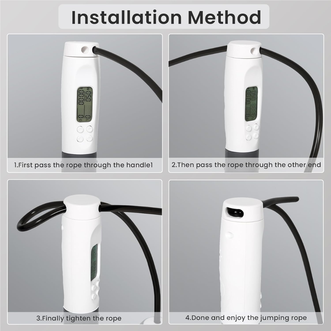 Uten Cordless Digital Skipping Rope with Counter & Weighted Handles