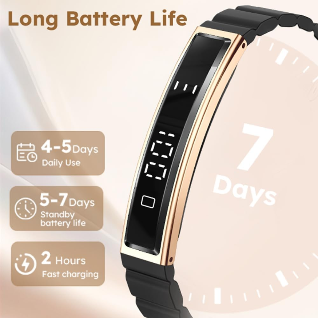 Findtime Smart Fitness Bracelet – Heart Rate, Sleep & Activity Tracker, Waterproof Slim Band, Men & Women, Free App, 2 Bands