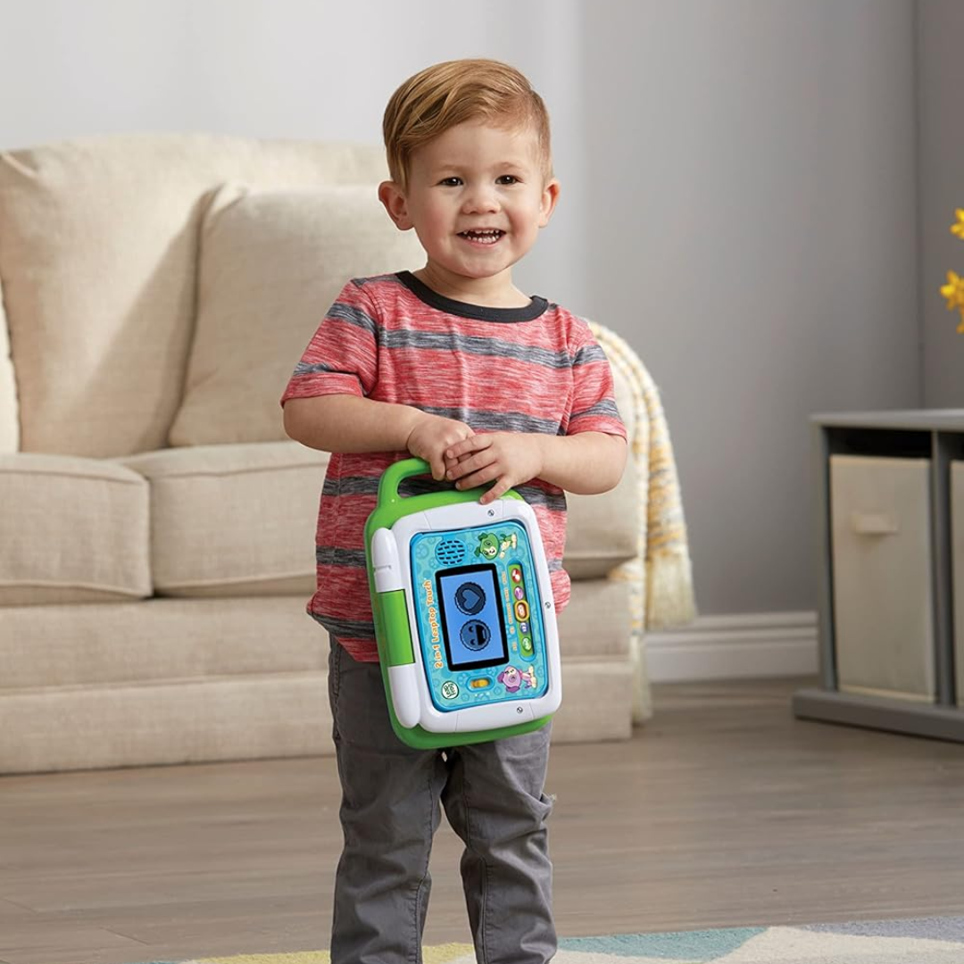 LeapFrog 2-in-1 LeapTop Touch Laptop – Kids Learning Toy with 10 Modes (Green)