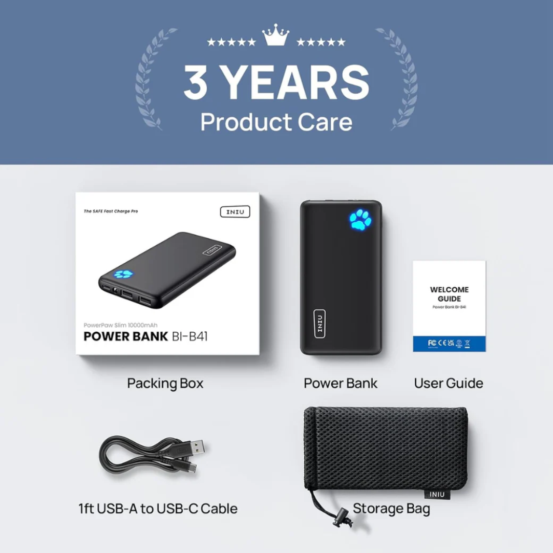 Portable Charger 10000mAh Power Bank Fast Charging Compact Battery Pack for Smartphones, Tablets and USB Devices