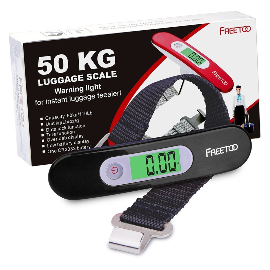 FREETOO Digital Portable Luggage Scale, 50kg/110lb Capacity with Tare Function, Multi-Unit Travel Weight Scale for Travel, Home & Outdoor Use