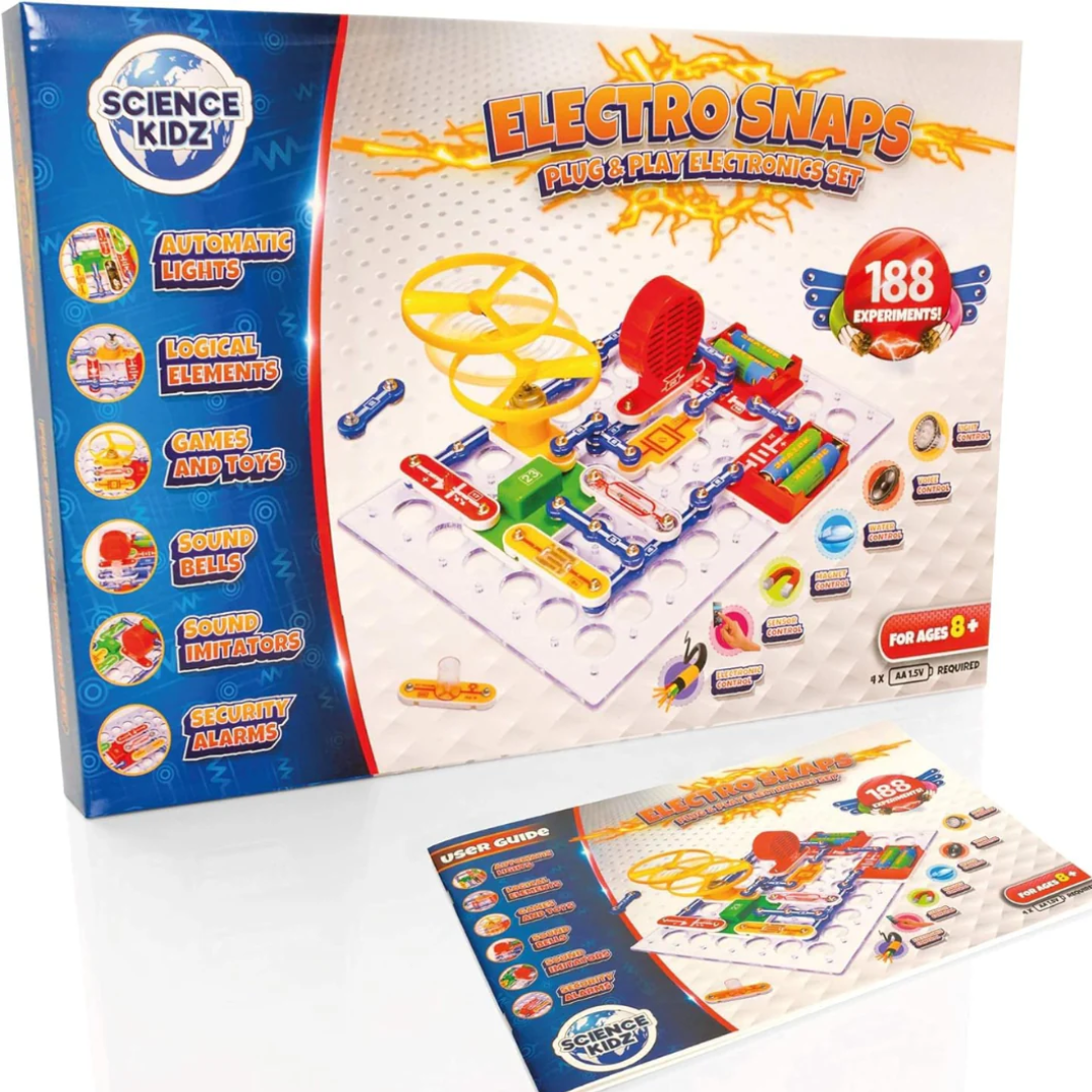 Science Kidz Electronics Kit 188 – STEM Electric Circuits Set for Kids (Ages 5–10)