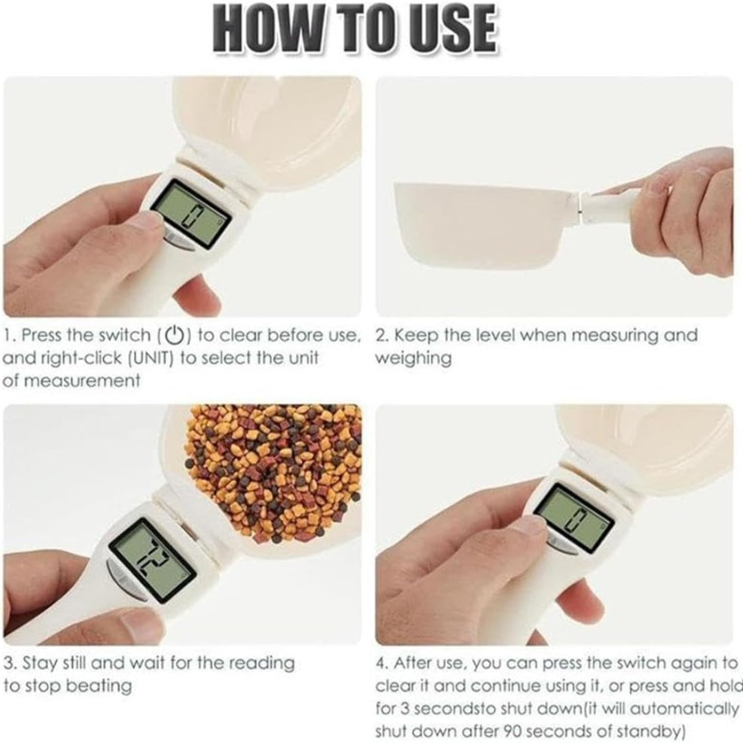 Electronic Digital Measuring Spoon Scale with LCD Display, Adjustable Food Scoop, 800g Capacity, 0.1g Precision for Cooking & Baking