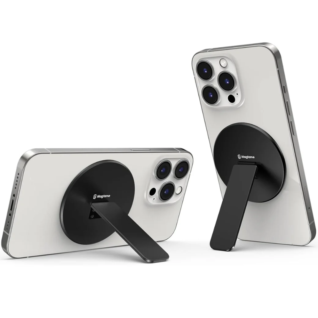 Magnetic Phone Stand, Phone Holder with Kickstand, 3 in 1 Metal Holder for Hand,Compatible with iPhone 12/13/14/15/16 Series,Black