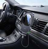 Qi 15W Car Phone Holder Wireless Charging Mount Fast Charging Auto-Clamp Phone Holder for Dashboard and Air Vent Use