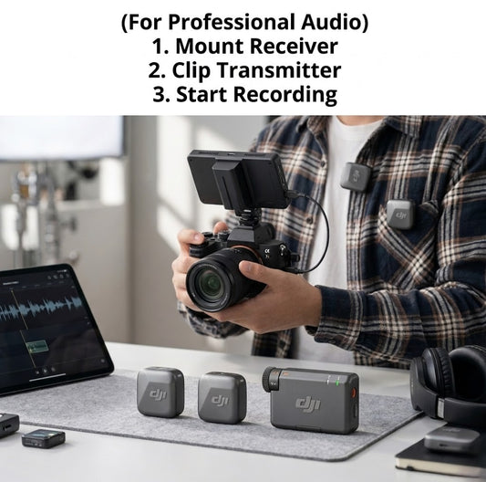 DJI Mic Mini (2 TX + 1 RX), Detail-Rich Audio, Wireless Lavalier Microphone for Camera/Android, 2-Person Vlog, Team Production
