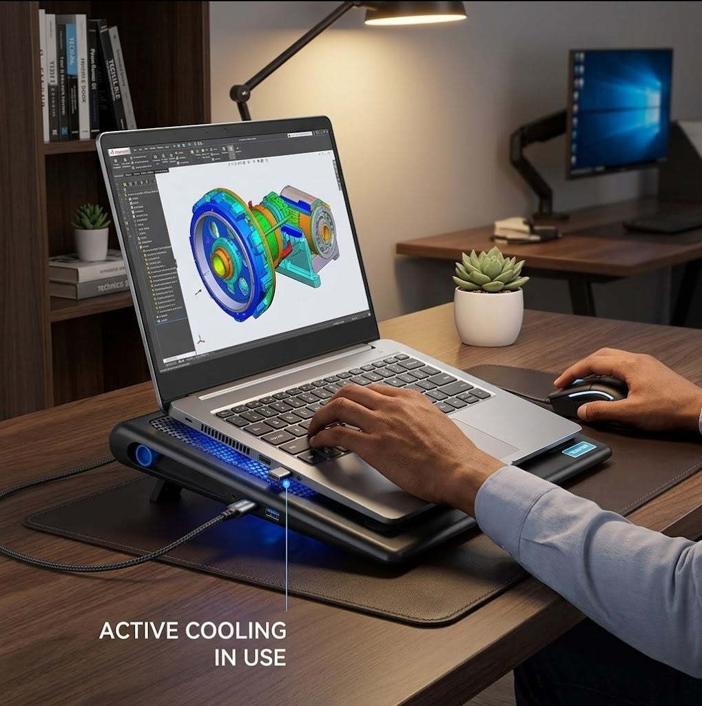 TECKNET Laptop Cooling Pad, 12"-16" Laptop Cooler with 2 Quiet Fans, Ergonomic Comfort Gaming Laptop Cooling Stand, Speed Adjustable Cooling Pad