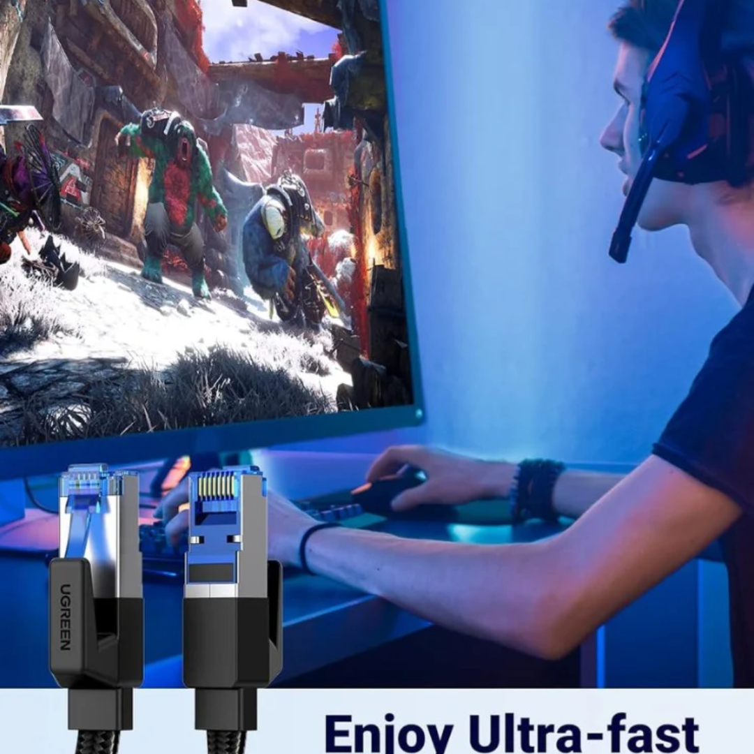 Ethernet Cable 5M, Cat 8 Internet Cable Flat High-Speed 40Gbps 2000Mhz Network Cable, Gigabit Braided RJ45 LAN Cable Patch Cord Compatible for PC/Laptop, PS5, Xbox, Modem, Router, Switch, TV