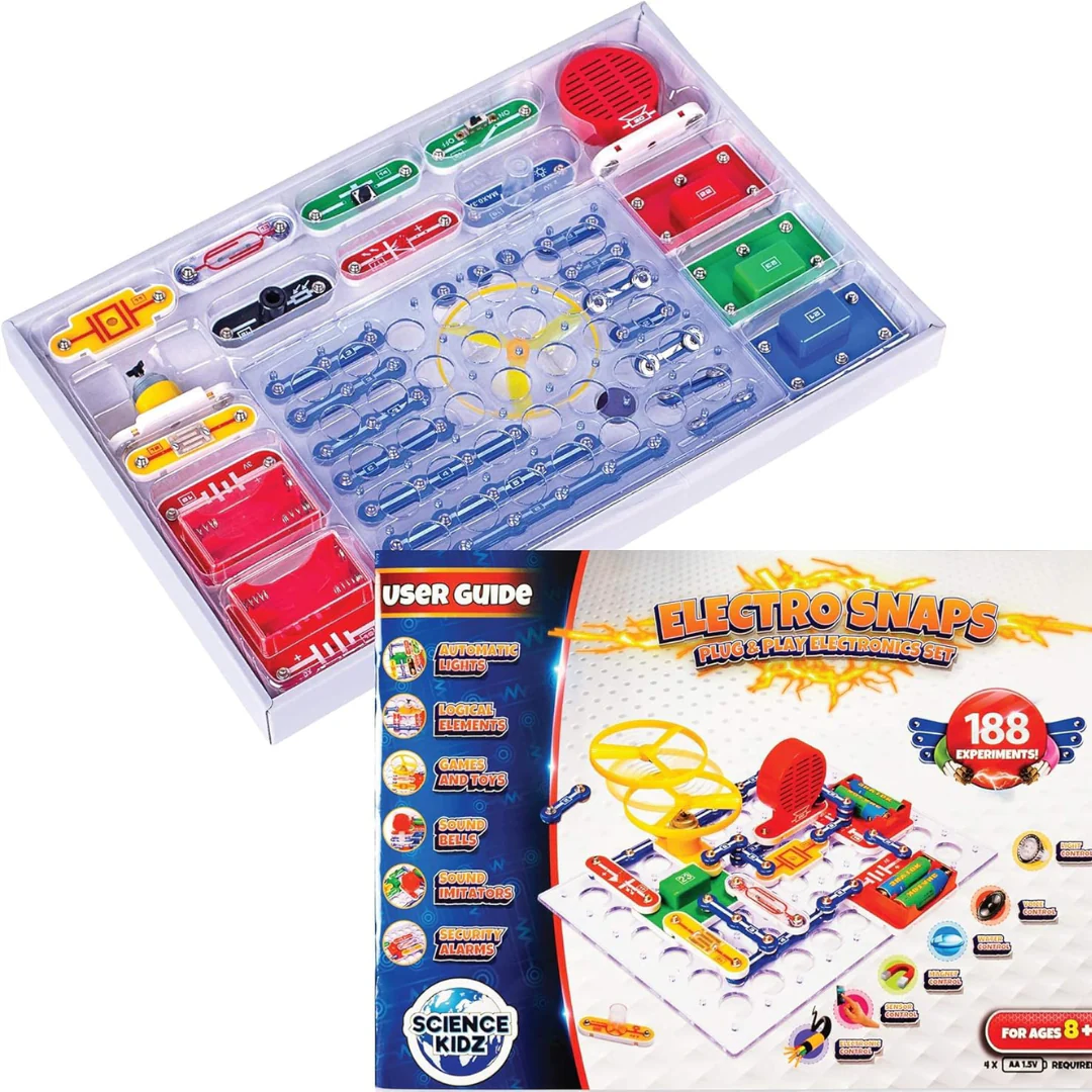 Science Kidz Electronics Kit 188 – STEM Electric Circuits Set for Kids (Ages 5–10)