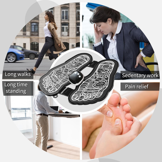 EMS Foot Massager – Portable Folding Mat, 8 Modes 19 Intensities, Muscle & Circulation Relief, USB Rechargeable