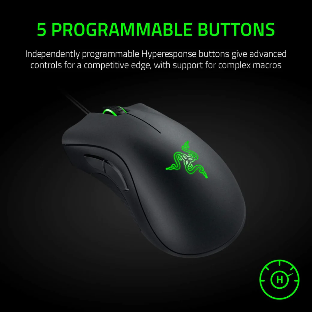 Razer DeathAdder Essential (2021) Wired Gaming Mouse Ergonomic High-Precision Optical Sensor for PC and Laptop Gaming