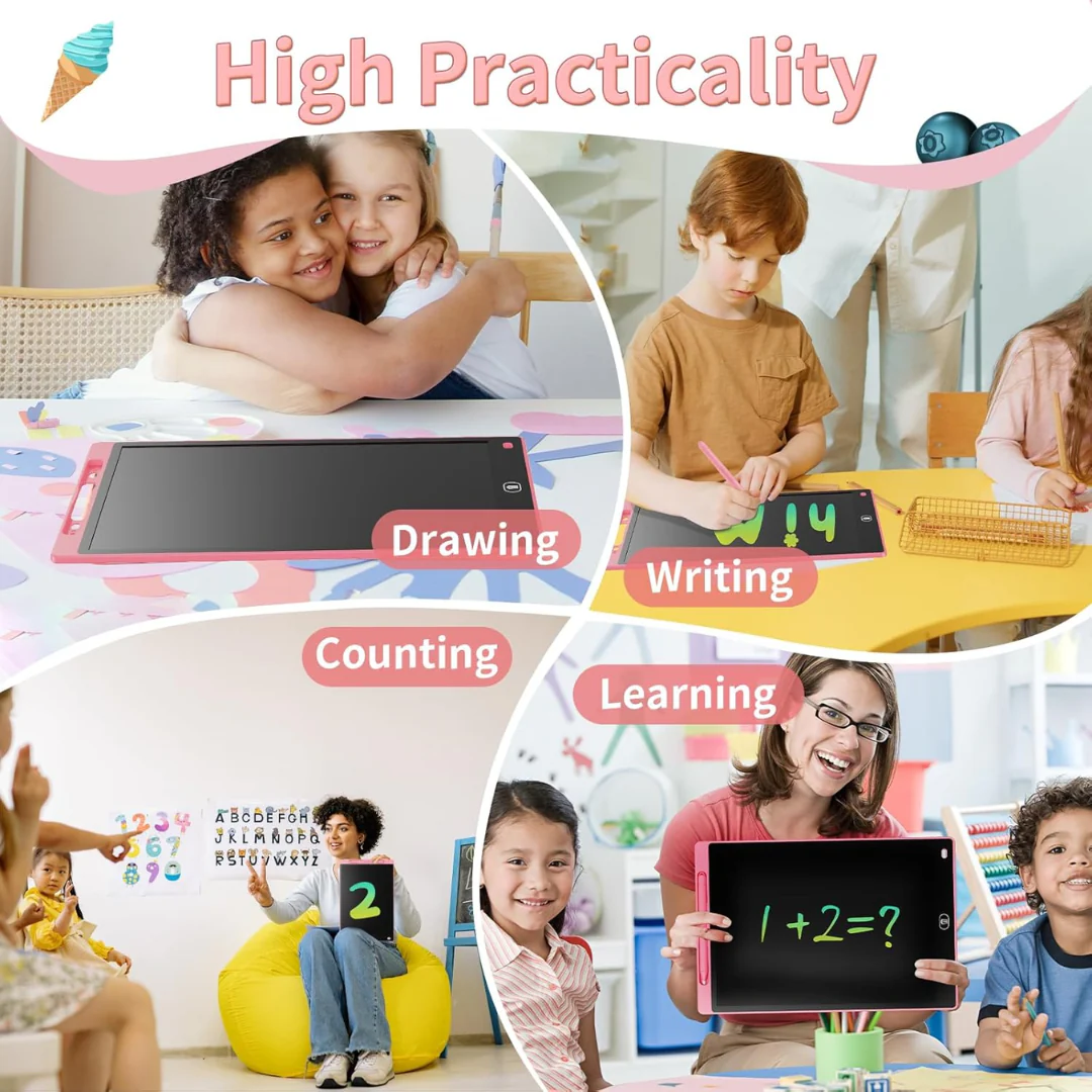 2 Pack LCD Writing Tablet 8.5 Inch – Portable Erasable Drawing & Writing Board for Kids Boys & Girls (Blue & Pink)