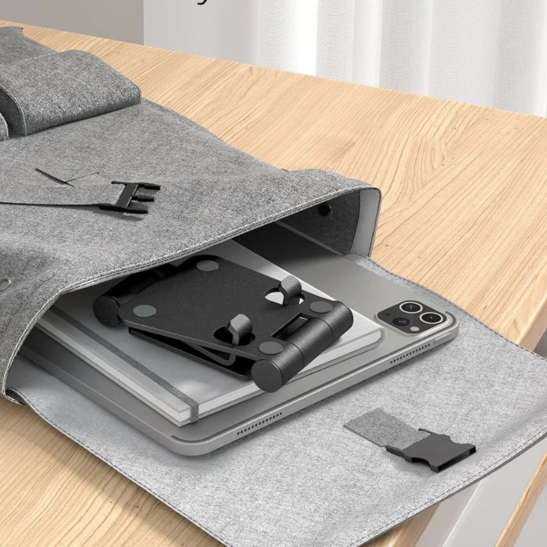 Fully Aluminum Phone Stand, Adjustable Desktop Holder for Smartphones & Tablets, Foldable Anti-Slip Design