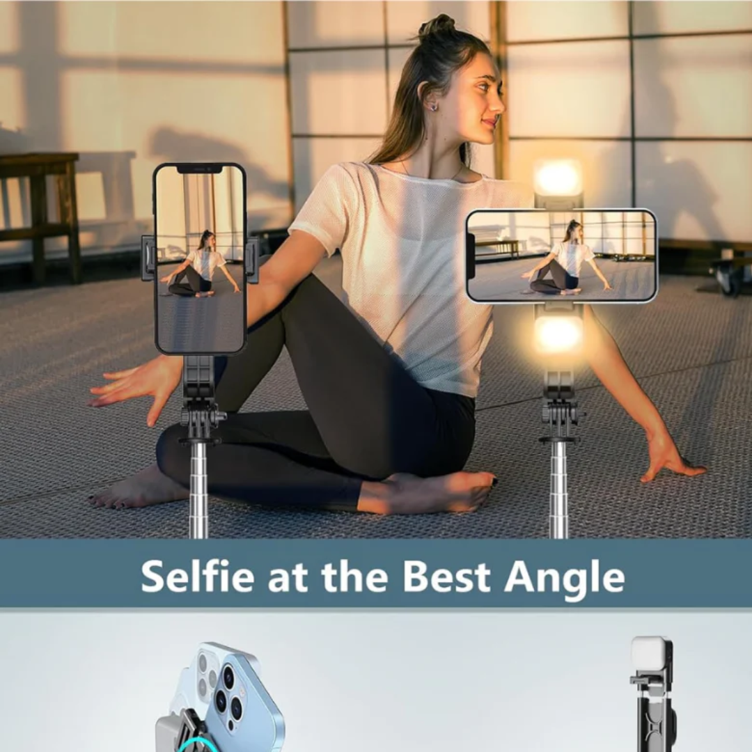 Selfie Stick Tripod with Dual LED Fill Lights, Extendable Bluetooth Remote Phone Holder for Photography, Video Recording & Live Streaming