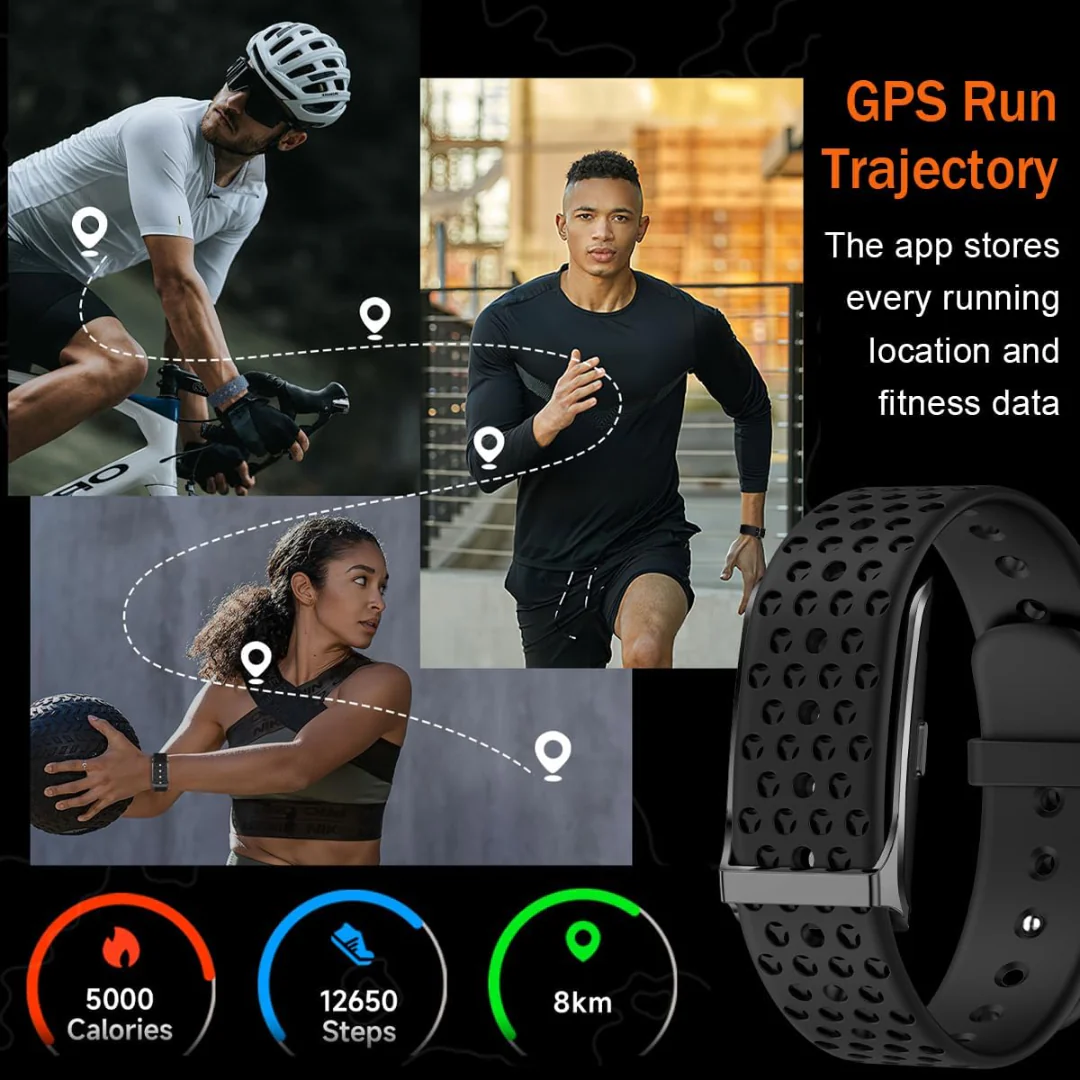 Health Fitness Smart Bracelet – 127 Sport Modes, Sleep Tracking, Waterproof, Call & Alarm Alerts, Photo Control (Blue)