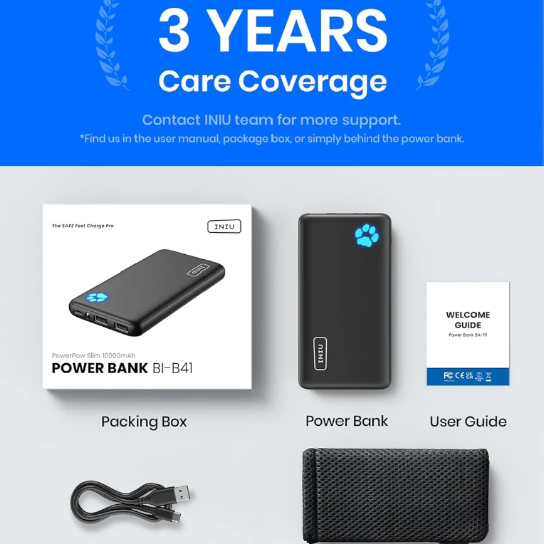 Portable Charger 10000mAh Power Bank Fast Charging Compact Battery Pack for Smartphones, Tablets and USB Devices