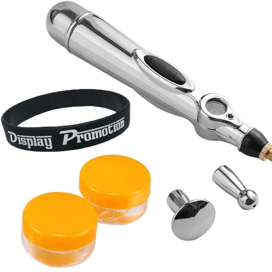 Electronic Acupuncture Therapy Pen with 3 Different Massage Heads for Pain Relief