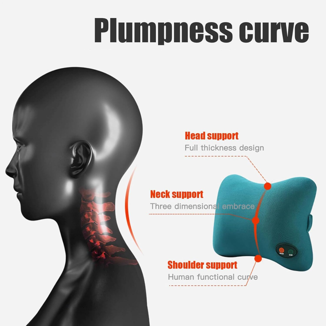 Electric Massage Pillow – Vibration Neck & Back Massager with Heat for Home & Travel